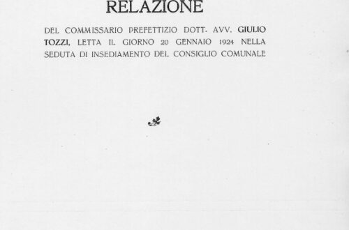 1924 Relazione del Commissario Giulio Tozzi